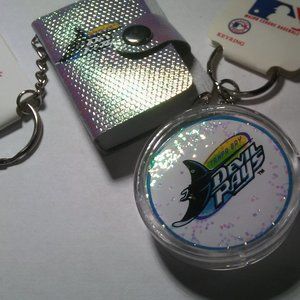 TAMPA BAY DEVIL RAYS MBL Memorabilia baseball Key Chains 2 styles NWT